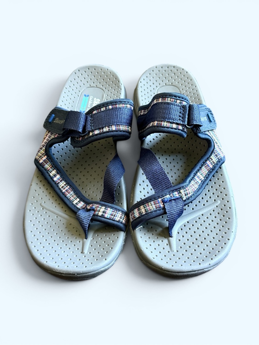 SKECHERS Reggae Sunset Navy and Light Gray Outdoor Sandals Size 9 Women